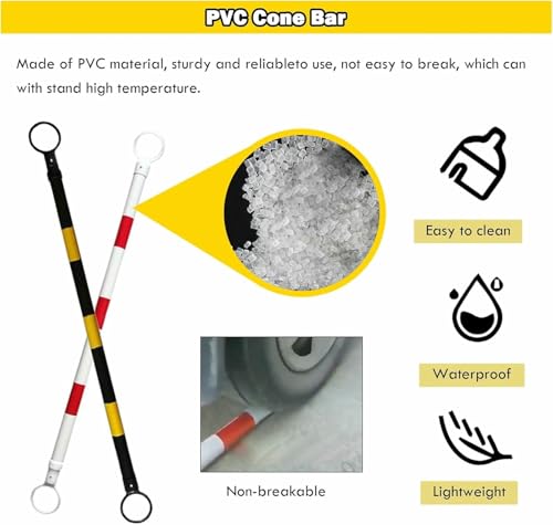Cône de signalisation rétractable en lot de 12 avec barrière plastique extensible pour parking