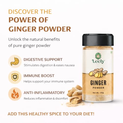 Image of Leely Ginger Powder 125g | Pure & Natural Dry Ginger Powder | No Preservatives, No Added Color | Aromatic Spice for Cooking, Baking, Tea & Ayurvedic Use