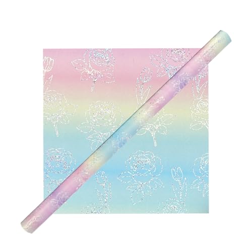 Bexdug Papel de regalo, hojas iridiscentes degradadas para el día de San Valentín, rollo de regalo de vacaciones, para fiestas de cumpleaños, reuniones familiares, celebraciones de temporada, bodas