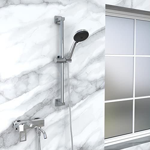 Misounda Shower Slide Bar Adjustable Shower Head Holder 24 Inch For Bathroom Chrome #TOP1