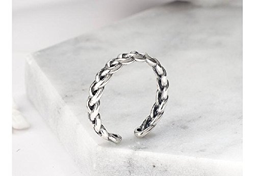 Braided Celtic Love Knot Open Statement Rings Sterling Silver 925 Adjustable Twisted Ring Antique Vintage Eternity Promise Stacking Ring Finger Band for Women4