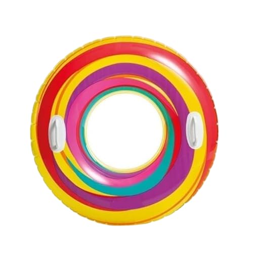 Image of Swirly Whirly 36IN Inflatable Swimming Rings for Summer Fun |Swim Tube for Kids 9+| Round Pool Float for Beach Party, Lake for Adult| Water Safety Floater with 2 Handles- Pack of 1