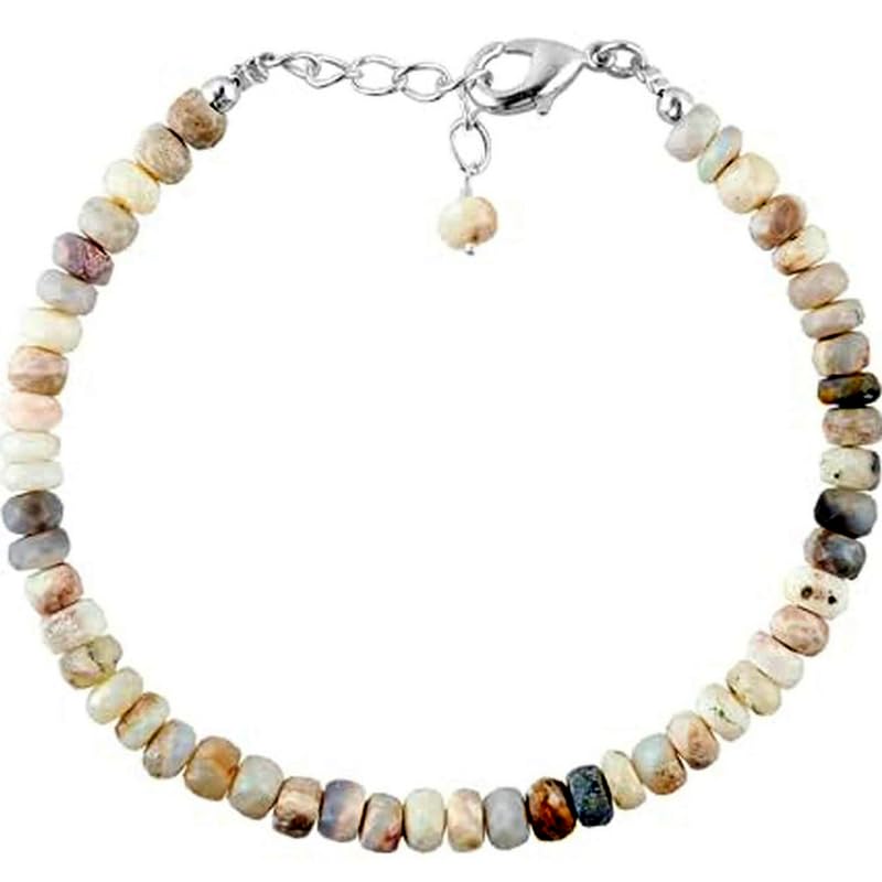 Bracelet en opale australienne ajustable 17,8 cm, fin et résistant avec son fermoir or rose