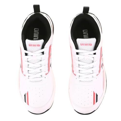 Image of DNINE Performer, Men, Rubber Studs Cricket Shoe White /Red /Black & White /Lemon