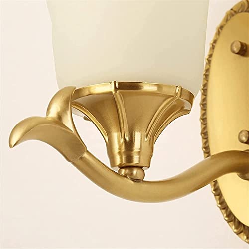 Lámpara de pared de latón Mid-Century con aplique LED de vidrio para salón 6
