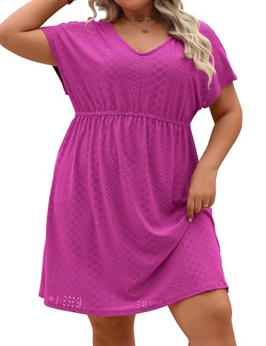Halife Women Plus Size Cover Ups for Swimwear 2XL Poolside Swimsuit Coverup Beach Dresses Summer Outfits Pink