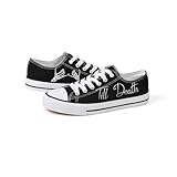 Foncad Personalized Hand-Painted “Till Death” Canvas Sneakers – Custom Skeleton Design Shoes with Name & Date, Handmade Gothic Punk Low Top Couple Shoes, Wedding Black