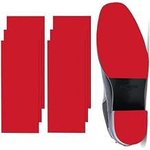 6 Pack Self-Adhesive Shoe Sole Protector for Heels, 9.8" x 3.9" Rubber Anti Slip Shoe Grips on Bottom of Shoes, Women Bottom Protector, Stick on Outside Non Slip Pads Guard Red, One Size
