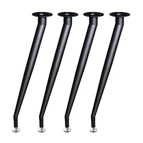Juego de 4 patas de metal para mesa de café de cristal, patas de mesa cónicas inclinadas, de hierro forjado, patas de mesa de repuesto ajustables