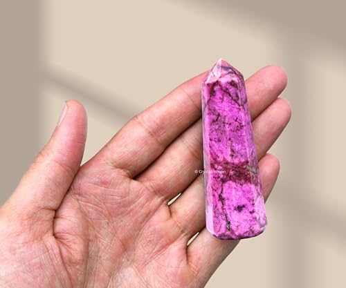 Image of Certified Cobalt Calcite Crystal Tower Obelisk Point For Chakra, Healing And Balancing - Aaa Grade Original Certified Gemstone Agate For Reiki Meditation Yoga Spiritual (2-3 Inches)