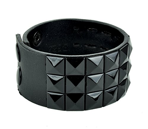Black Pyramid Stud Wristband Gothic Jewelry Bracelet2
