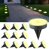 FocuSolar Ground Lights 12 Pack, IP68 Waterproof Solar...