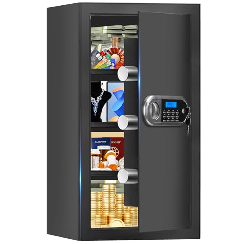 6.0 Cuft Large Fire Proof Safe for Home Documents, Safe Box Fireproof Waterproof with Electronic...