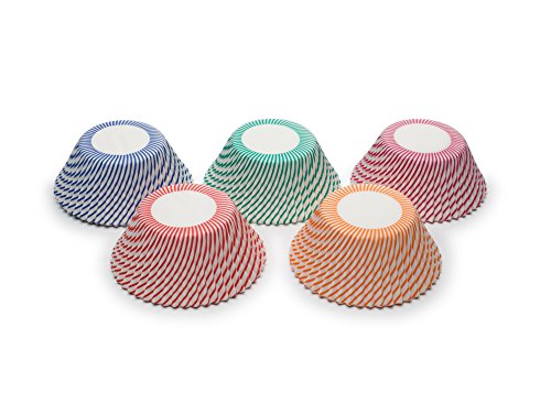 Fox Run Candy Cane Swirl Muffin and Cupcake Liners, Set of 100 Standard Size Wrappers