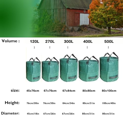 Zucklight Heavy Duty Garden Waste Bags 270 Litre, 3 Sacks Builders Bags Reusable, Industrial Fabric and Handles - Image 3