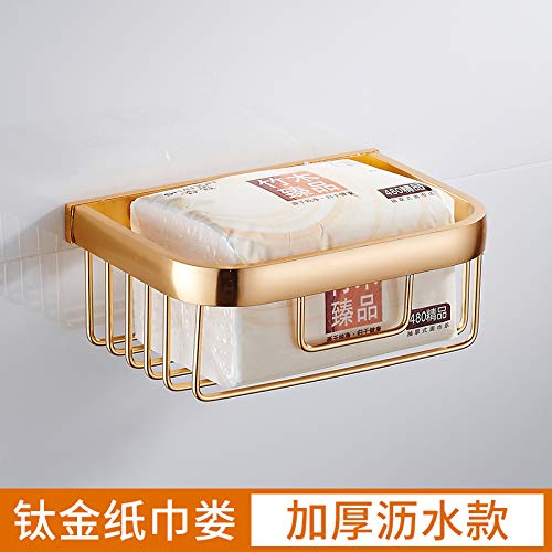 Preisvergleich Produktbild Joeesun Tissue-Box Rollenhalter Bad Papier Rohr Toilettenhygieneschale Toilettenschublade Toilettenschublade Haushalt, Goldverdickung