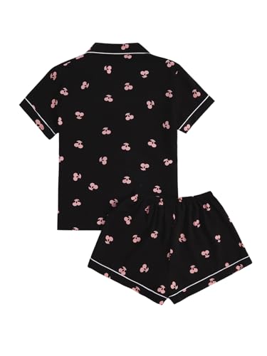 Image of Verdusa Pajamas For Women Set 2 Piece Summer Pajama Sets Cute Pjs Lounge Matching Button Shirt with Shorts