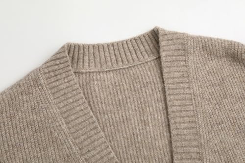 Women's Knit Cardigans Open Front Long Sleeve V Neck Button Down Loose Cardigan Sweaters Cable Knit Outwear Coats3