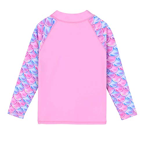 TFJH E Girls Long Sleeve Swimsuits Skirt 2-Pieces Rash Guard Set Sun Protection UV 50+3