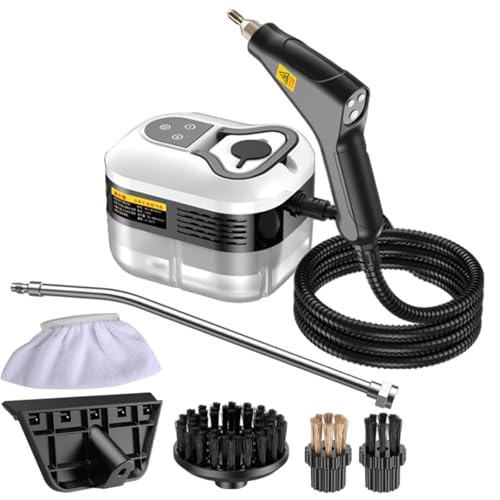 Acssart Steam Cleaner 2500W Handheld High-Temperature Pressurized Steam Cleaner Multi-purpose Washer for Kitchen Range Hoods Air Conditioners & Upholstery (White 2)