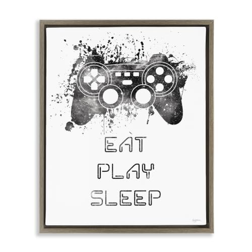 Stupell Industries 'Eat Play Sleep Gaming'| Floating Frame Canvas Art