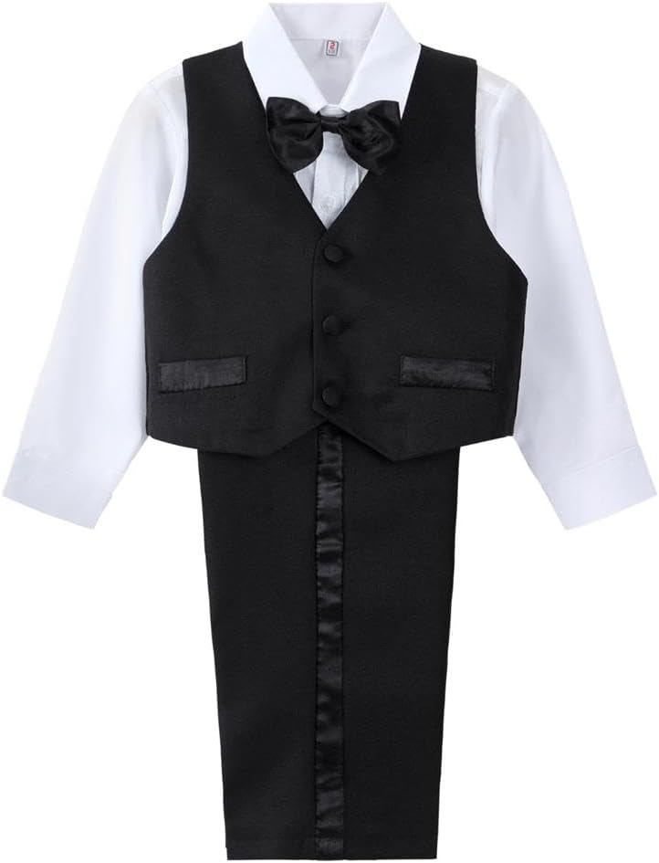 Dressy Daisy Baby Toddler Boy 5 Pcs Set Formal Tuxedo Suits No Tail Wedding Christening Baptism Outfits
