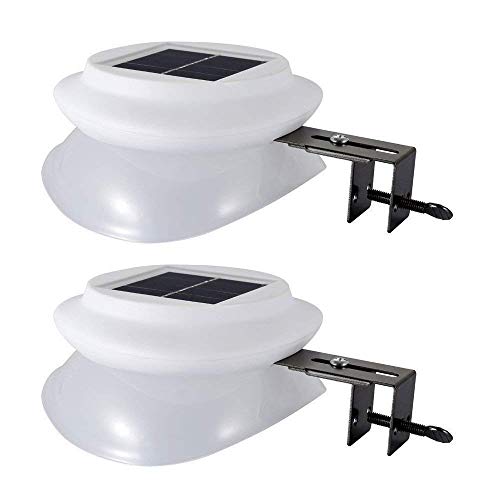 Appliques LED à énergie solaire 2X Lampes Solaires Jardin 9 LED,Lampes Solaires Exterieures,Solaires Lampe Solaire LED Clôture/Gouttière/Jardin Blanc Éclairage de Jardin,Whitelight Cover