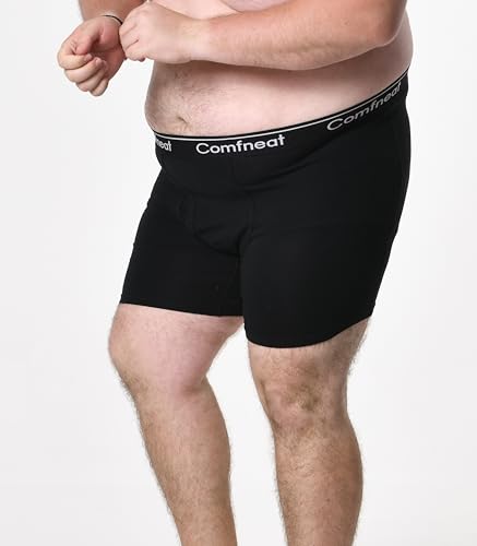 Comfneat Men's 5-Pack Big & Tall 3XL-7XL Boxer Briefs Cotton Spandex Underwear Underpants with Fly4