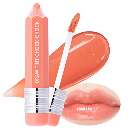 It'S SKIN Colorable Draw Tint Chock-Chock 3.3g - Cute Crayon Glossy Lip Tint Lipstick, Lip Plump and Clear Color, Long Lasting Intense and Vibrant Color (CR Sugar Peach)