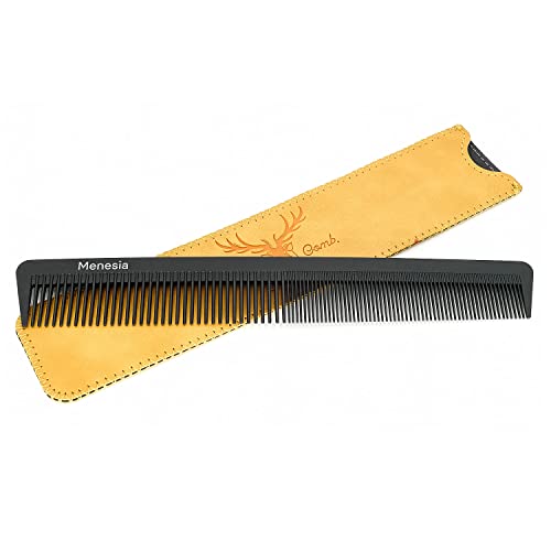 Menesia Black Carbon Fiber Hair Comb For Men & Boy,Plastic Barber Combs Professional,Hair Cutting Comb,Men's Boys Small Pocket Combs(Brown Bird) #TOP2