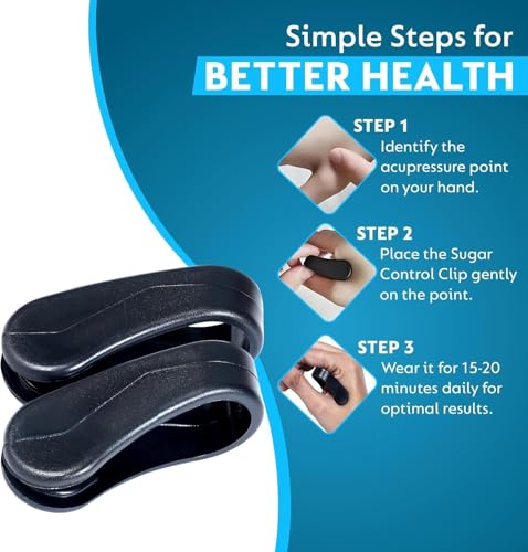 Image of HCN Acupressure Clip For Diabetics | Sugar Control | Acupressure Point Clip | Li4 Hand Diabetes Migraine Relief | Original Eelhoe Acu Pressure Acupuncture Diabetic Finger Clips | (4 Clip 2 Ring) (Pack of 6)