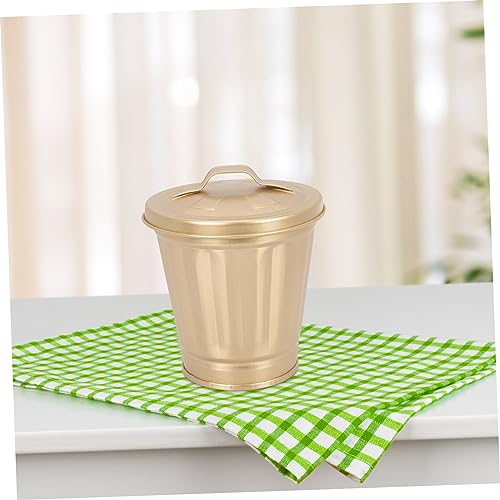 ABOOFAN Mini Caneca de Basura de Escritorio Rectangular con Tapa miniatura 7