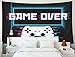 Crannel Gaming Wall Tapestry, Conceptual Abstraction Modern Controller Realistic Game wireless Mockup Tapestry 80x60 Inches Wall Art Tapestries Hanging Dorm Room Living Home Decorative,Black Blue