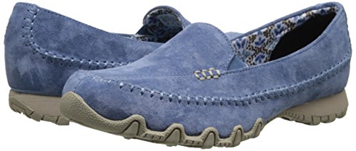 Image of Skechers Women's Bikers Pedestrian Memory Foam Slip-On Moccasin,6 M US,Blue Suede