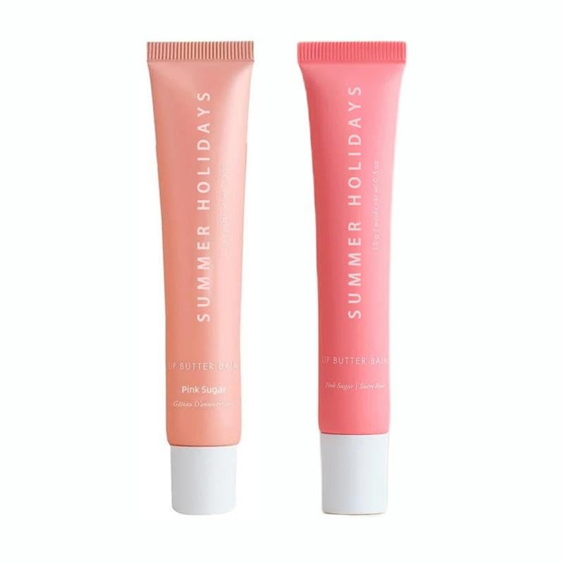 2 PACK Summer Holidays Lip Butter Balm Conditioning Lip Mask and Lip Balm Conditioning Lip Mask,Ultra-Hydrating,Instant Moisture 0.5 Fl Oz Pink Sugar+Birthday Cake