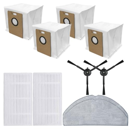 8 Pack Filters/Mop Cloths/Side Brushes/Dust Bags Replacement Part Kit for Tapo RV30 Max/ RV30 Max Plus/ RV20 Max/ RV20 Max Plus Robot Vacuum Cleaners
