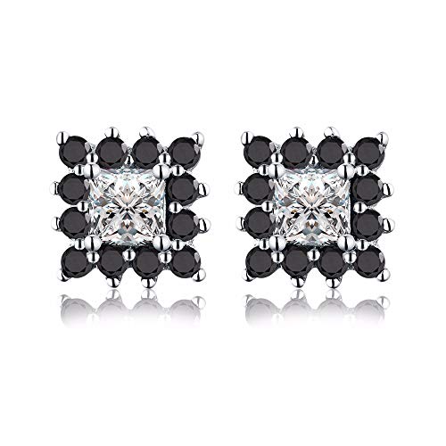 Boucles d'oreilles spinelle noire bijoux sterling 925 femmes pour mariage et fiançailles