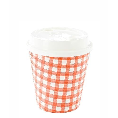 Restaurantware 8 Ounce Disposable Coffee Cups 25 Spiral Wall Hot Cups For Coffee - Lids Sold Separately Double Wall Picnic Print Paper Insulated Coffee Cups For Coffee Tea And More by Restaurantware - Image 6