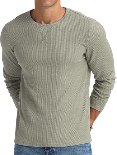 Chemises gaufrées à col rond et manches longues pour homme, chemises gaufrées à manches longues pour hommes, hauts décontractés en tricot, Ddp-4, 3XL
