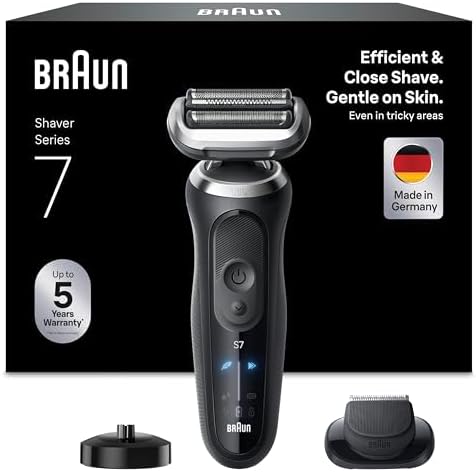 Braun Men's Electric Shaver Series 7, Wet & Dry Beard Shaver, 3 S...