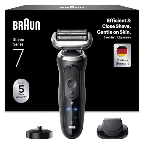 Braun Afeitadora Eléctrica Hombre Series 7, Máquina De Afeitar Barba En Seco Y Mojado, 3 Modos De Afeitado, 60 Min De Uso, Recortadora De Precisión, Base De Carga, Estuche De Viaje, 72 N4200S, Negro