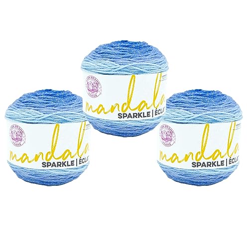 Image of Lion Brand Yarn Mandala Sparkle, Self-Striping Yarn, Cepheus, 3 Pack