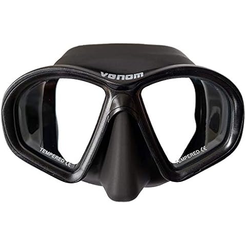 SpearPro Venom Low Volume Dive Mask – Frediving/Spearfishing/Scuba/Snorkeling (Black) Cover
