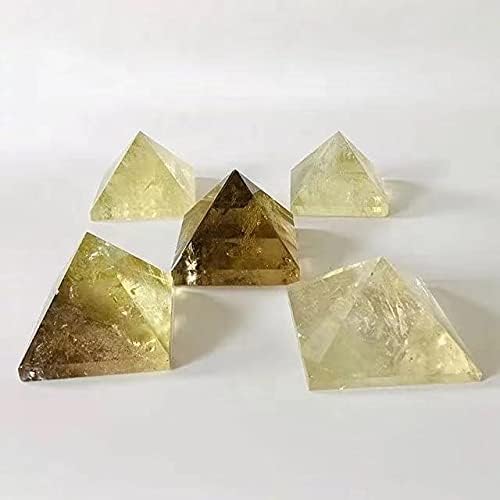 SaDity Tbkoly 1pc 70mm Natural Crystal Stone Yellow Quartz Pyramid for Gift