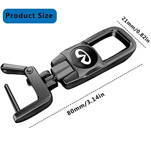Buzsu 2Pcs For Infiniti Leather Keychain, Metal Alloy Car Keychain For Infiniti Qx50 Q50 Q70 Q70L Q60 Qx30 Qx60 Qx80,Key Ring For Men Women,Family Present,Black #TOP3