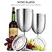 FineDine Stainless Steel Drinking Cup, Wineglasses, Double-Walled Insulated Unbreakable Goblets, BPA-Free Leak-Resistant Lid for Red White Wine, Brushed Metal, 12 Ounces