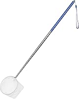 Pawfly 4 Inch Aquarium Shrimp Net with 39" Extendable Stainless Steel Handle - Fine Soft Mesh for Baby Fish Fry, Debris Skimming in Tanks & Ponds