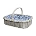 Bukora® Korbtablett aus heller Weide mit Stoff Koralle Blau