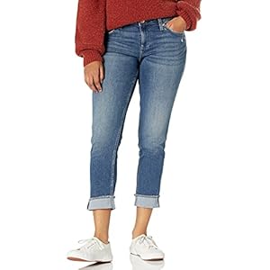 Riders-by-Lee-Indigo-Womens-Fringe-Cuff-Boyfriend-Jean Riders by Lee Indigo Women's Fringe Cuff Boyfriend Jean, Mid Wash, 16