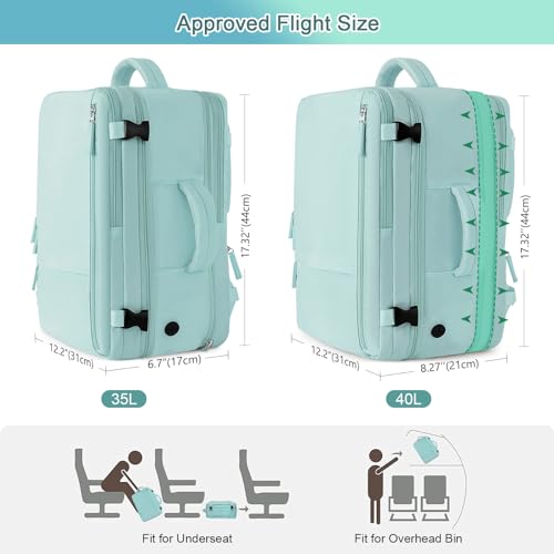 Image of Sinaliy Large Travel Backpack for Women, 40L Carry On Backpack, 17 Inch Laptop Waterproof Backpack, College Bookbag, Backpack for Women, as Person Item Flight Approved